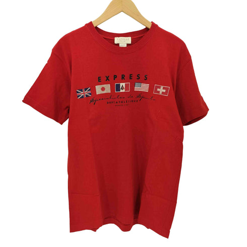 EXPRESS TRICOT USA製 フロントプリント クルーネック半袖Tシャツ メンズ M
