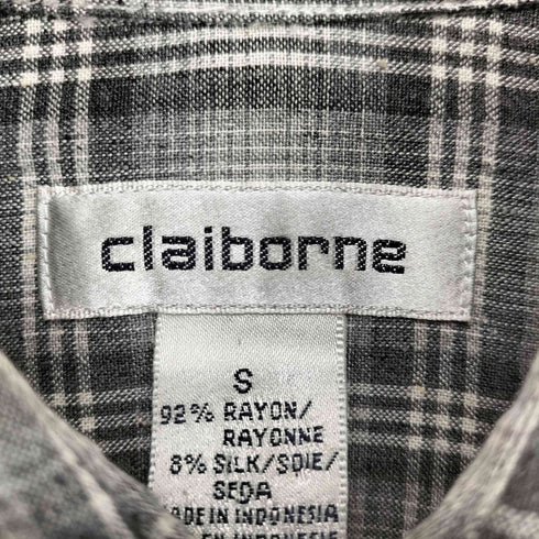 クレイボーン Claiborne 90s- レーヨンシルク 1ポケットチェックシャツ メンズ S
