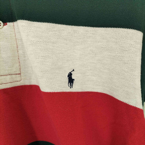 ポロバイラルフローレン Polo by RALPH LAUREN 90s ポニー刺繍ボーダー鹿の子ポロシャツ メンズ import:S