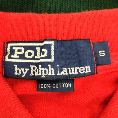ポロバイラルフローレン Polo by RALPH LAUREN 90s ポニー刺繍ボーダー鹿の子ポロシャツ メンズ import:S