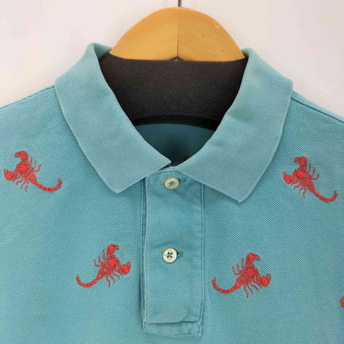 ポロバイラルフローレン Polo by RALPH LAUREN 90s CUSTOM FIT サソリ柄 鹿の子ポロシャツ メンズ import:L