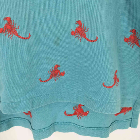 ポロバイラルフローレン Polo by RALPH LAUREN 90s CUSTOM FIT サソリ柄 鹿の子ポロシャツ メンズ import:L