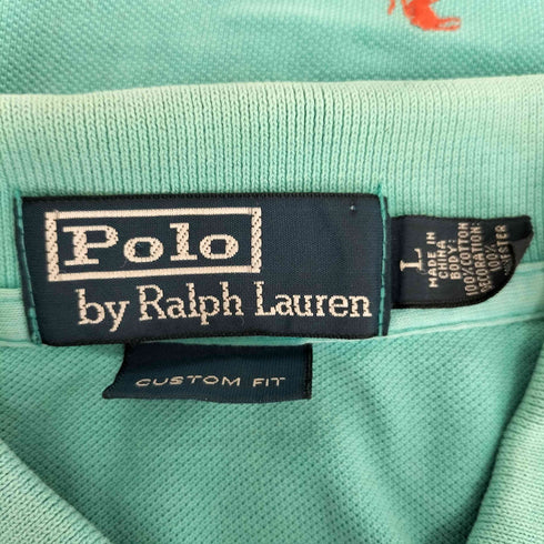 ポロバイラルフローレン Polo by RALPH LAUREN 90s CUSTOM FIT サソリ柄 鹿の子ポロシャツ メンズ import:L