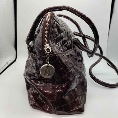 Mantana paris クロコ 型押し パテントレザー ワンショルダー バッグ レディース