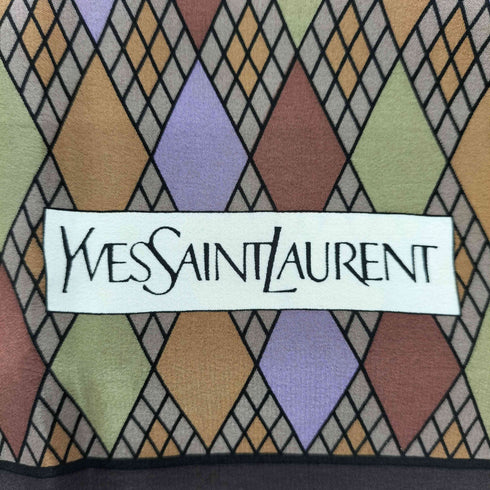イヴサンローラン Yves Saint Laurent 総柄 ポケットチーフ ハンカチ レディース