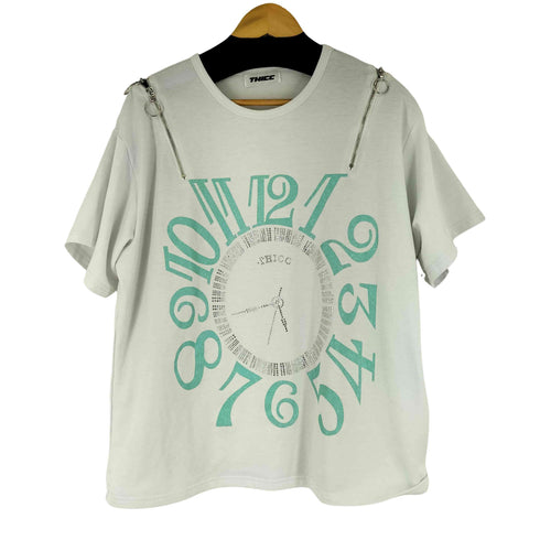 チック THICC 時計デザイン ジップ Tシャツ メンズ