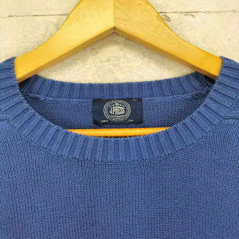 ジェイプレス J.PRESS 刺繍ロゴ クルーネックニットセーター メンズ L