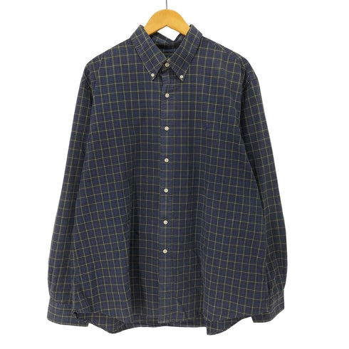 ラルフローレン RALPH LAUREN CUSTOM FIT コットンチェック ボタンダウン シャツ メンズ import:XXL