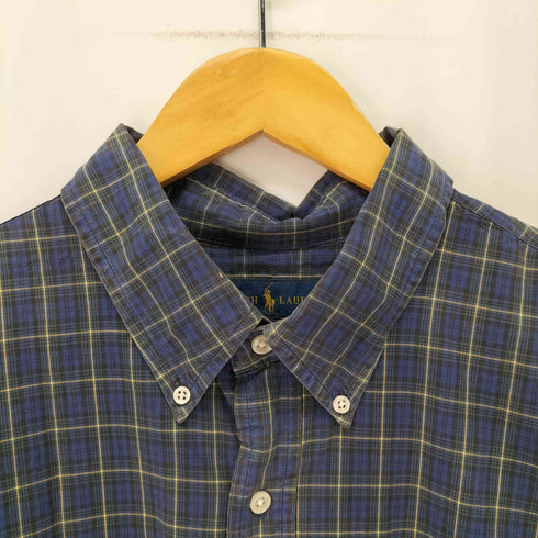 ラルフローレン RALPH LAUREN CUSTOM FIT コットンチェック ボタンダウン シャツ メンズ import:XXL