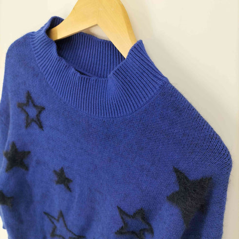 コイビトミサキ koibito misaki 星柄 スタンドネック サイドスリット ニット セーター レディース M-L