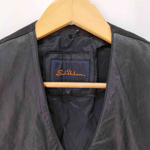 Sub Urban レザー切替 ジレ メンズ import:M