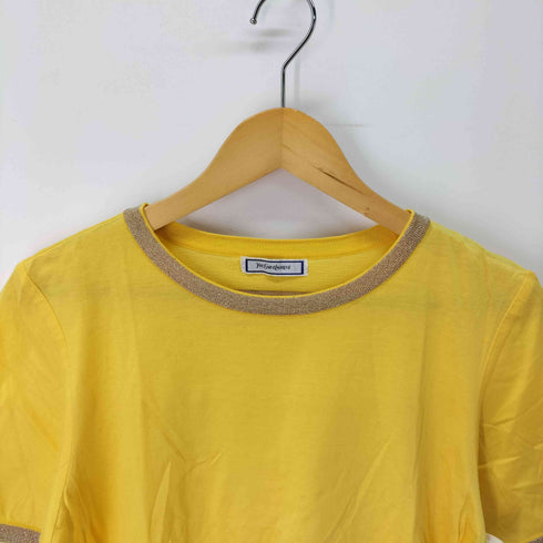 イヴサンローラン Yves Saint Laurent リブ ラメ切替 コットン カットソー レディース import:M
