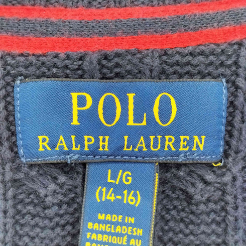 ポロラルフローレン POLO RALPH LAUREN 現行タグ ポニー刺繍 ケーブル編み コットン ニットベスト メンズ import:L