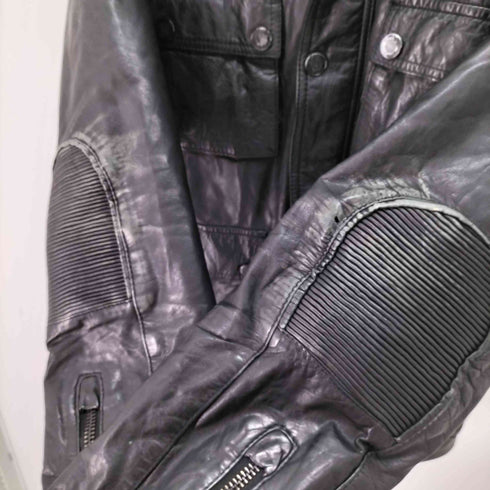 スーパードライ Superdry 極度乾燥(しなさい) Leather Rotor Jacket 牛革 レザージャケット メンズ L