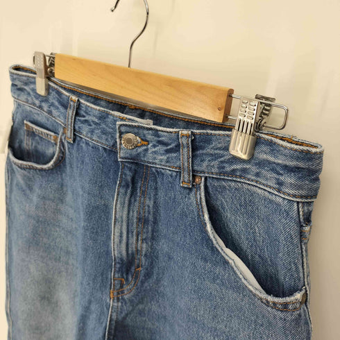 プルアンドベア PULL&BEAR ジップフライ ワイドテーパード デニム パンツ レディース FR40