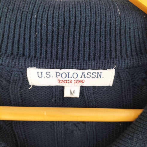 ユーエスポロアッスン U.S.POLO ASSN ケーブルニット 半袖ポロシャツ レディース M