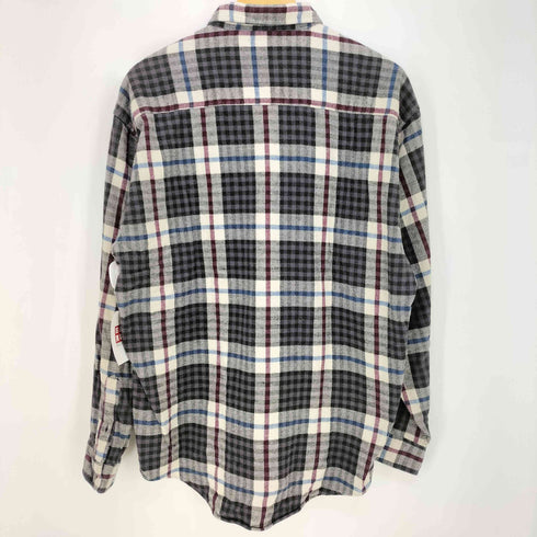 エディーバウアー Eddie Bauer 80s 黒タグ 後期 McKinley Cloth マルチカラー チェック コットン ネルシャツ メンズ import:L