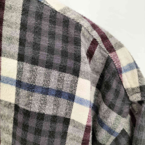 エディーバウアー Eddie Bauer 80s 黒タグ 後期 McKinley Cloth マルチカラー チェック コットン ネルシャツ メンズ import:L