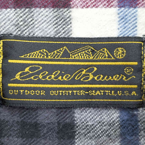 エディーバウアー Eddie Bauer 80s 黒タグ 後期 McKinley Cloth マルチカラー チェック コットン ネルシャツ メンズ import:L