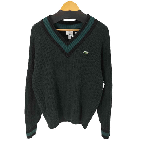 ラコステライブ Lacoste Live ロゴパッチ Vネック ウールナイロン ニットセーター メンズ import:L