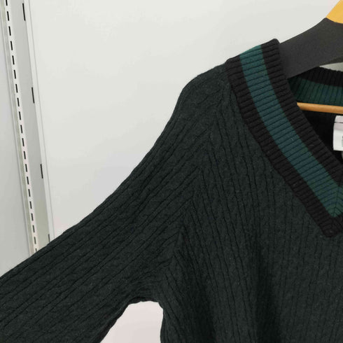 ラコステライブ Lacoste Live ロゴパッチ Vネック ウールナイロン ニットセーター メンズ import:L