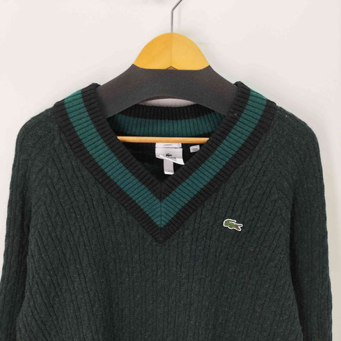 ラコステライブ Lacoste Live ロゴパッチ Vネック ウールナイロン ニットセーター メンズ import:L