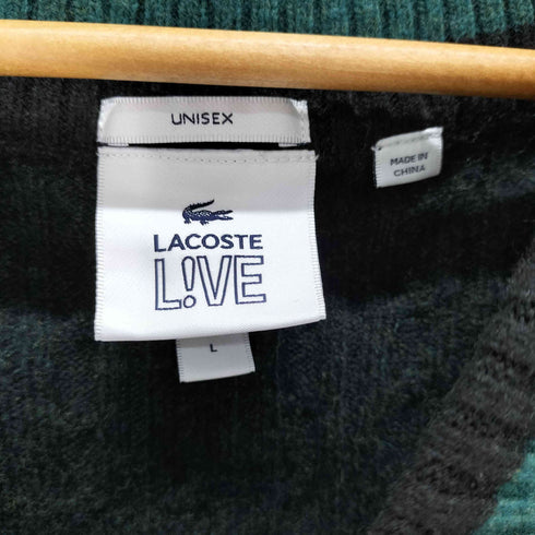 ラコステライブ Lacoste Live ロゴパッチ Vネック ウールナイロン ニットセーター メンズ import:L