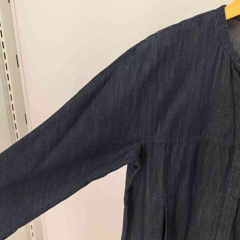 エスマックスマーラ S Max Mara 比翼 ノーカラーデニム シャツ ワンピース レディース 42