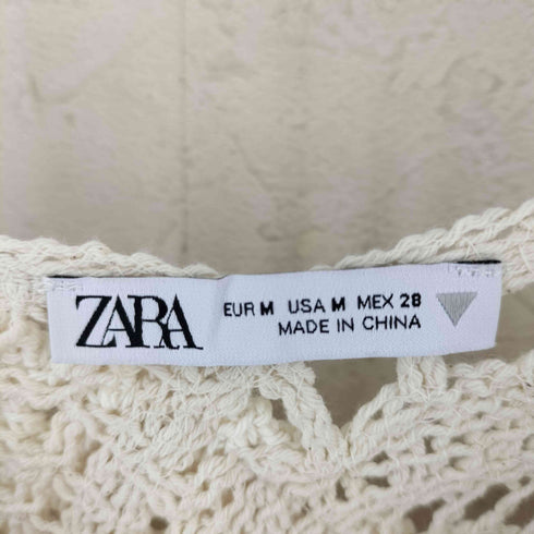 ザラ ZARA レース編み長袖ニット レディース M