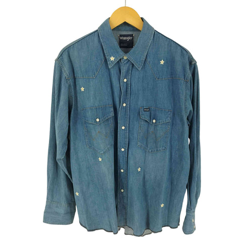 ラングラー Wrangler フラワー刺繍 デニムウエスタンシャツ レディース M