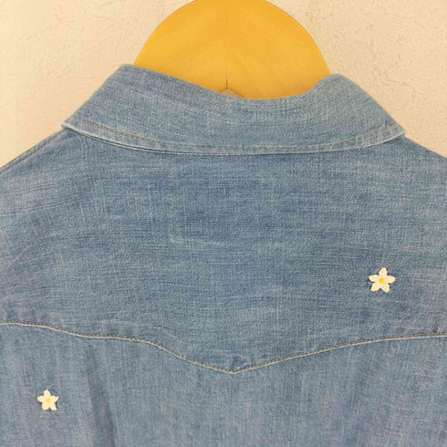 ラングラー Wrangler フラワー刺繍 デニムウエスタンシャツ レディース M