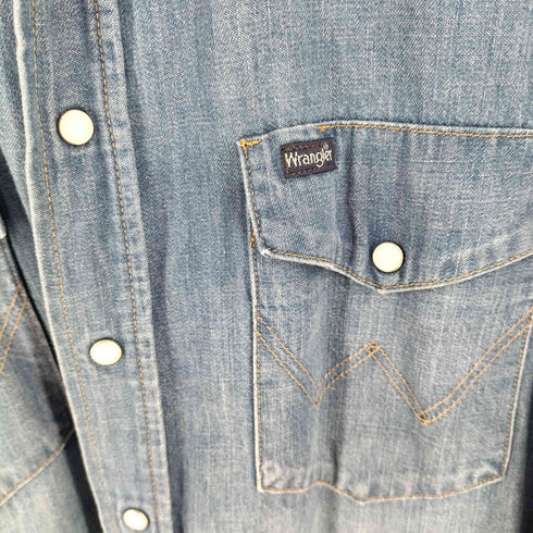 ラングラー Wrangler フラワー刺繍 デニムウエスタンシャツ レディース M