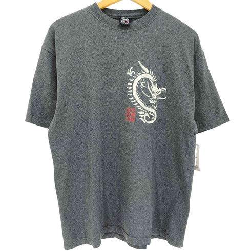 ステューシー Stussy 90-00s 紺タグ オーストラリア製ドラゴン プリント Tシャツ メンズ import:M