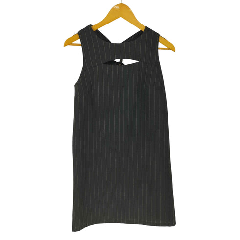 KUME STRIPED LINEN BLEND O RING DRESS import レディース