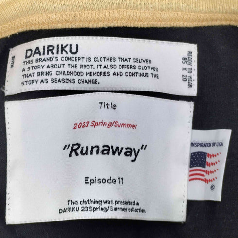 ダイリク DAIRIKU 23SS Runway New Raglan Tee ニューラグラン Tシャツ メンズ JPN:M