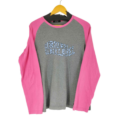 バーバリーブラックレーベル BURBERRY BLACK LABEL フロントプリント ラグラン L/S Tシャツ レディース JPN:3