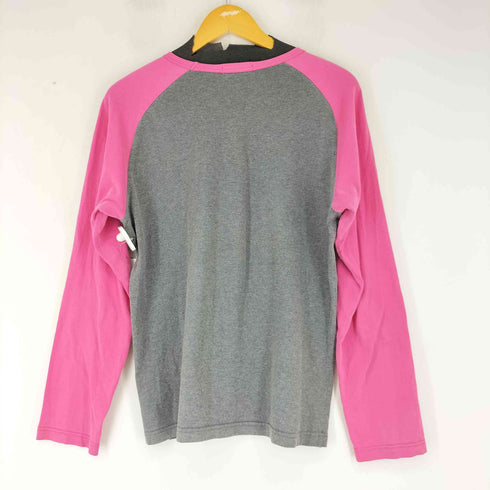 バーバリーブラックレーベル BURBERRY BLACK LABEL フロントプリント ラグラン L/S Tシャツ レディース JPN:3