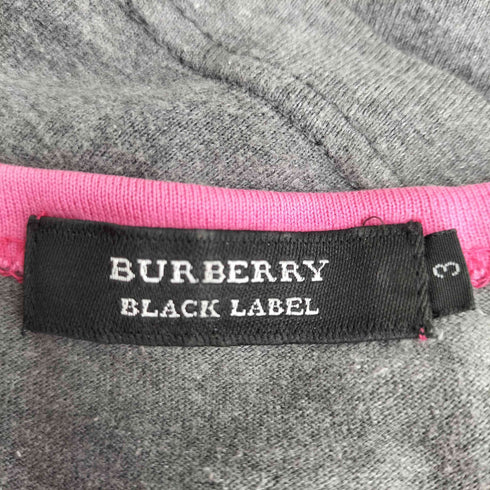 バーバリーブラックレーベル BURBERRY BLACK LABEL フロントプリント ラグラン L/S Tシャツ レディース JPN:3