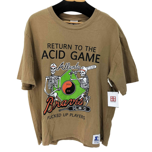 ブラックウィドゥ BLACK WEIRDOS スカル グラフィックプリント クルーネック Tシャツ メンズ import:L