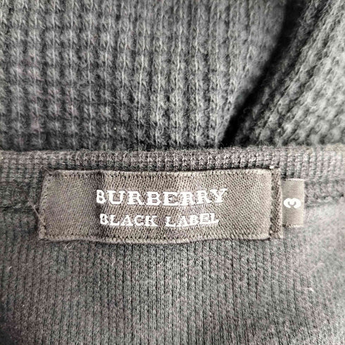 バーバリーブラックレーベル BURBERRY BLACK LABEL ロゴ刺繍 コットン ヘンリーネックカットソー メンズ JPN:3