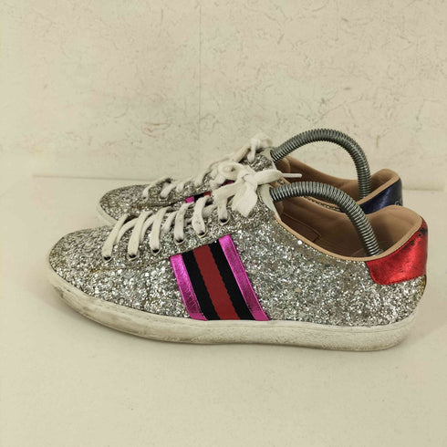 グッチ GUCCI ACE エース グリッター シェリーライン スニーカー レディース EUR:36