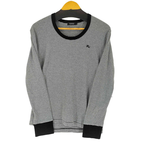 バーバリーブラックレーベル BURBERRY BLACK LABEL ロゴ刺繍 L/S ボーダーTシャツ レディース JPN:2