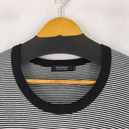 バーバリーブラックレーベル BURBERRY BLACK LABEL ロゴ刺繍 L/S ボーダーTシャツ レディース JPN:2