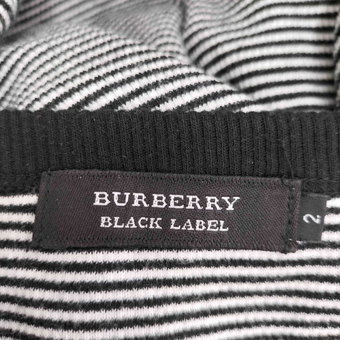 バーバリーブラックレーベル BURBERRY BLACK LABEL ロゴ刺繍 L/S ボーダーTシャツ レディース JPN:2