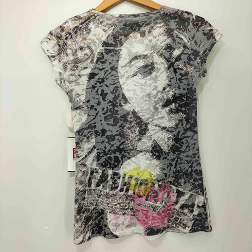 Y2K 総柄 ラインストーン S/S Tシャツ レディース