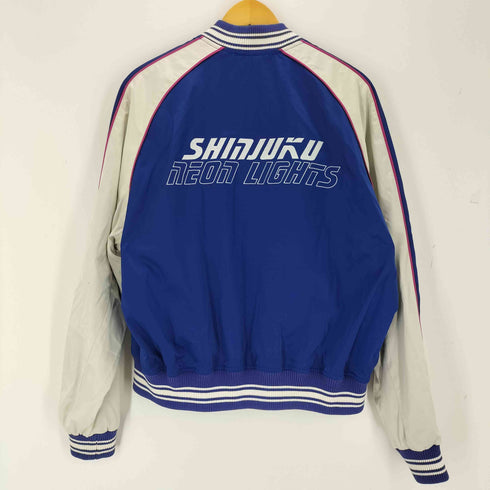 ザラ ZARA エンブロイダリーテキストサテンジャケット メンズ import:L