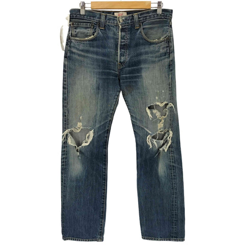 リーバイス Levis 00s フィリピン製 501 ボタン裏P85 ボタンフライ ダメージ加工 デニムパンツ メンズ W33 L32