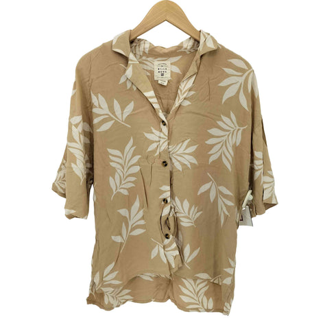 ビラボン BILLABONG リーフ柄 アロハシャツ レディース S