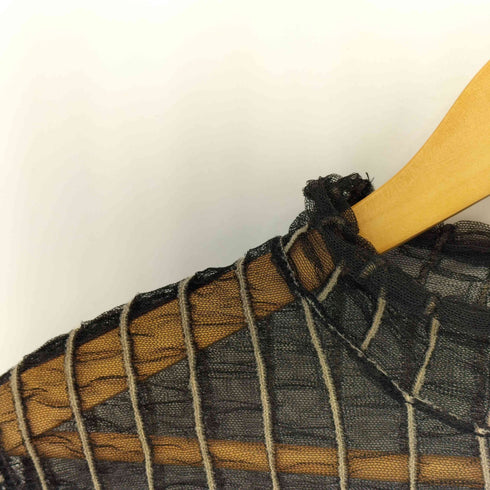 メゾンスペシャル MAISON SPECIAL Shirring Stripe Sheer Knitwear レディース FREE