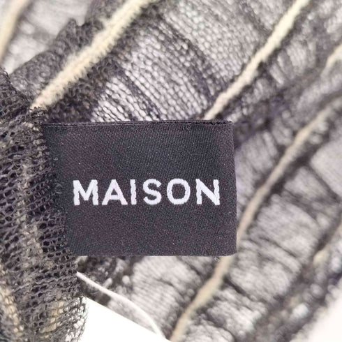 メゾンスペシャル MAISON SPECIAL Shirring Stripe Sheer Knitwear レディース FREE